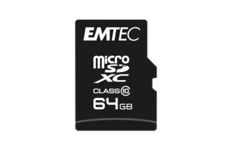 MicroSDXC Emtec, 64GB, Clasa 10 UHS-I, R/W 20/12 MB/s, include