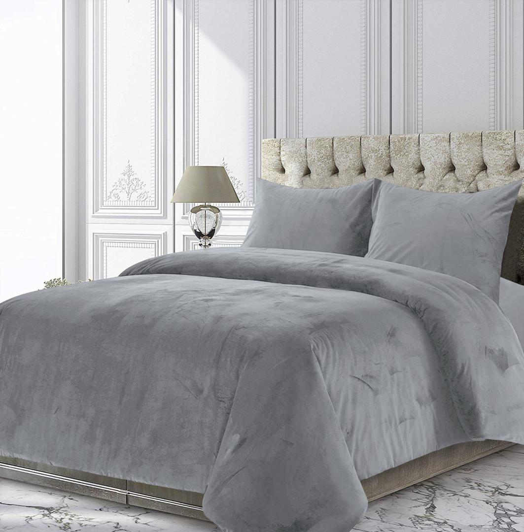 Set de pat Heinner catifea King Size Stone